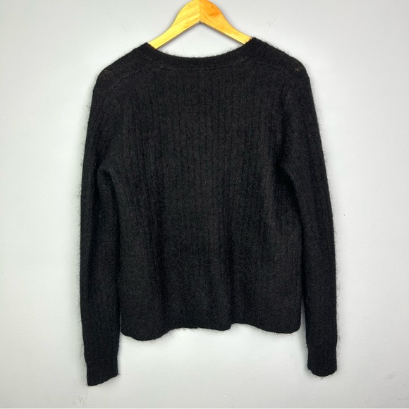 Just Female mohair wool blend zoe cardigan sweater open front  size XS black - Picture 4 of 8